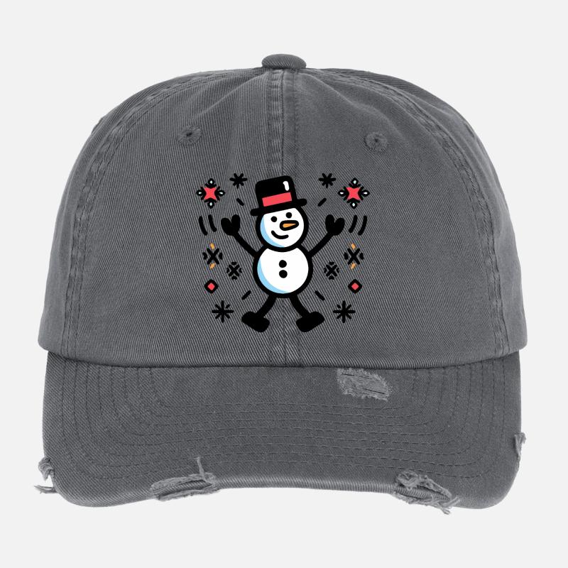 Joyeuse Snowman Comic Winter Casquette vintage effet usé Flexfit