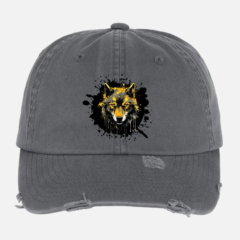 Faune de Wolf Klecks Casquette vintage effet usé Flexfit