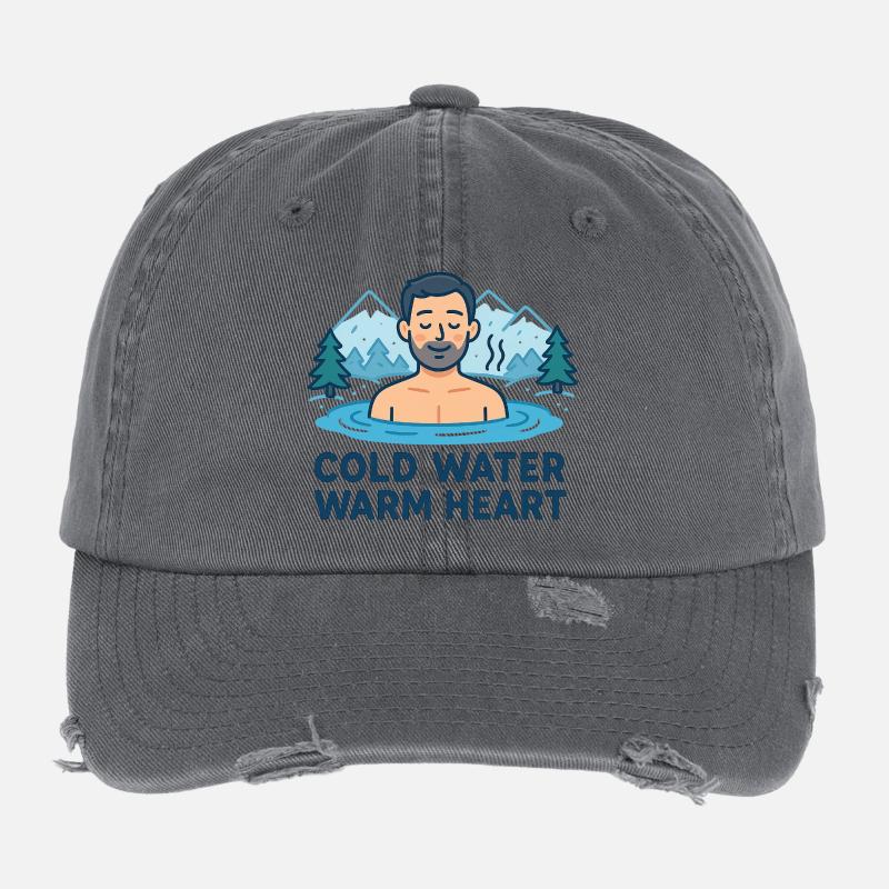 Cold Water Warm Heart Flexfit Vintage Destroyed Cap