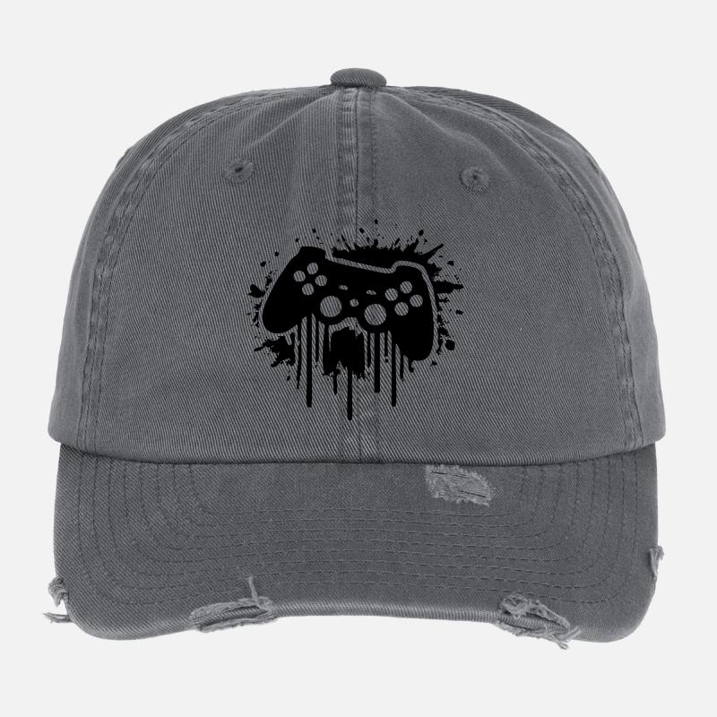 gaming zocker kontroller  Flexfit Vintage Destroyed Cap