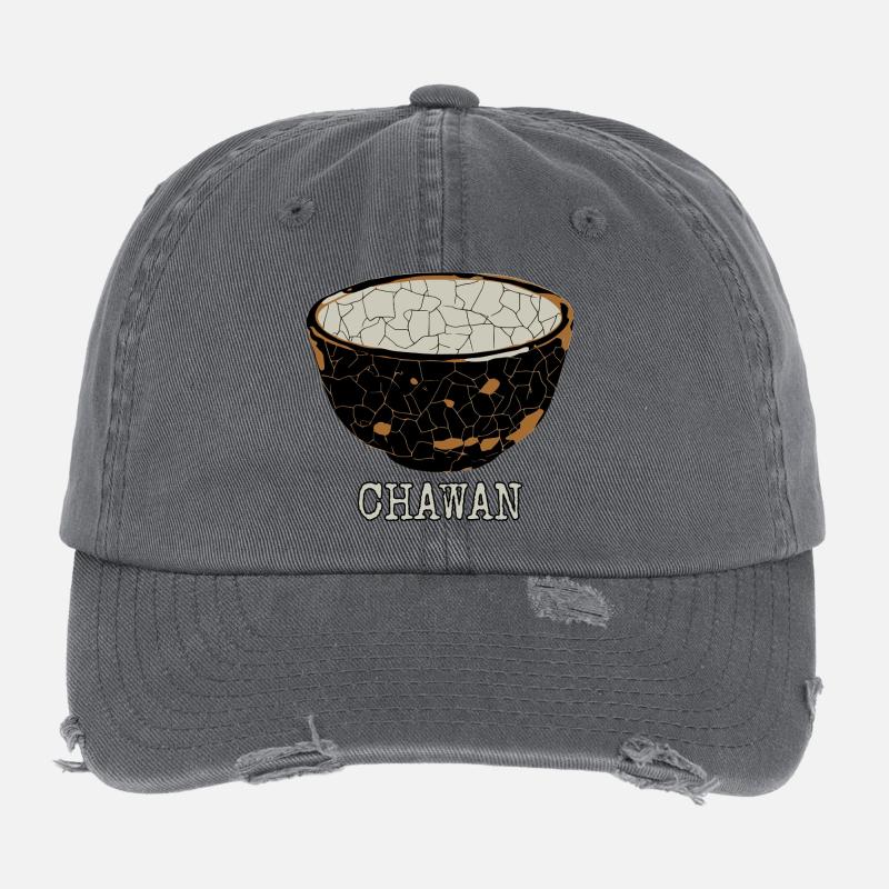 Cracked Chawan Tea Bowl Flexfit Vintage Destroyed Cap