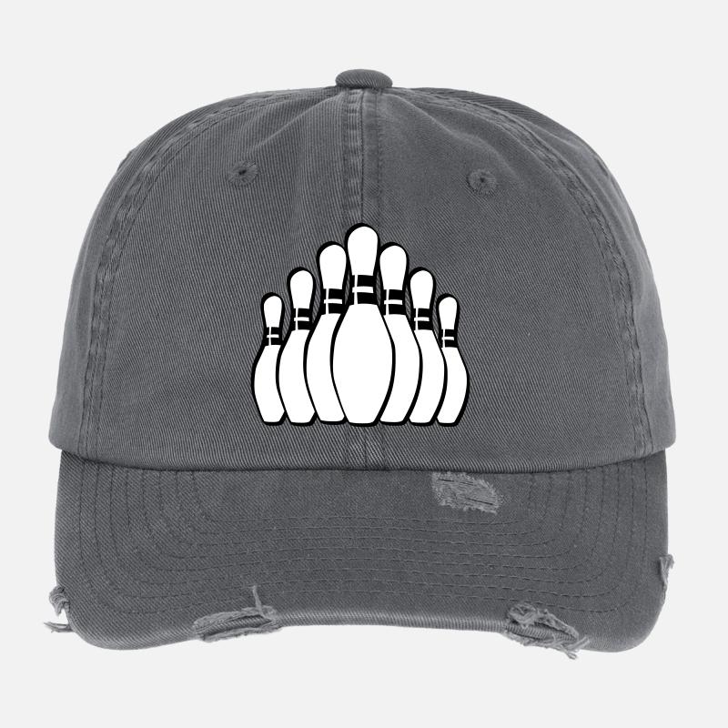 Skittles Bowling Pins Skittles - Flexfit Vintage Destroyed Cap - dark grey
