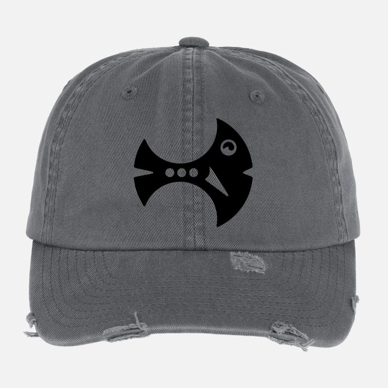 Sickle Fish Illustration Fantasy Fish Flexfit Vintage Destroyed Cap