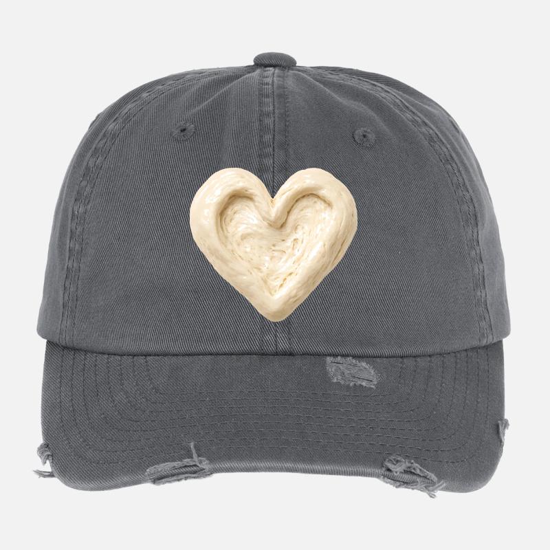 Sourdough Heart Baking Bread Dough Design Flexfit Vintage Destroyed Cap