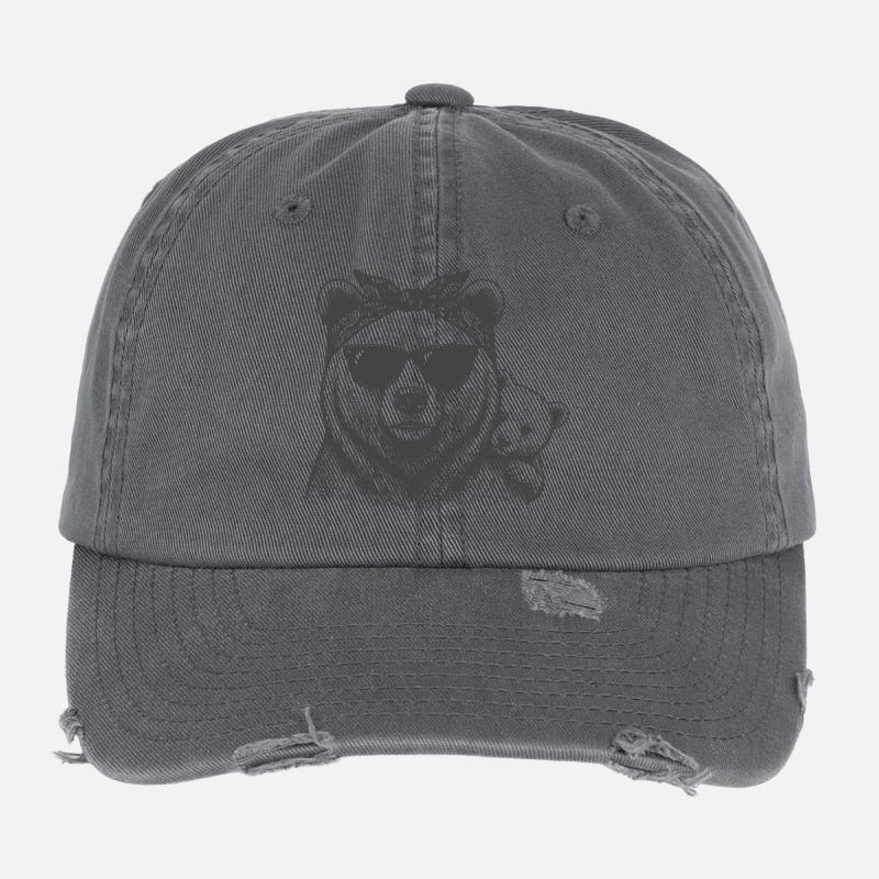 Mama Bär und Baby Flexfit Vintage Destroyed Cap