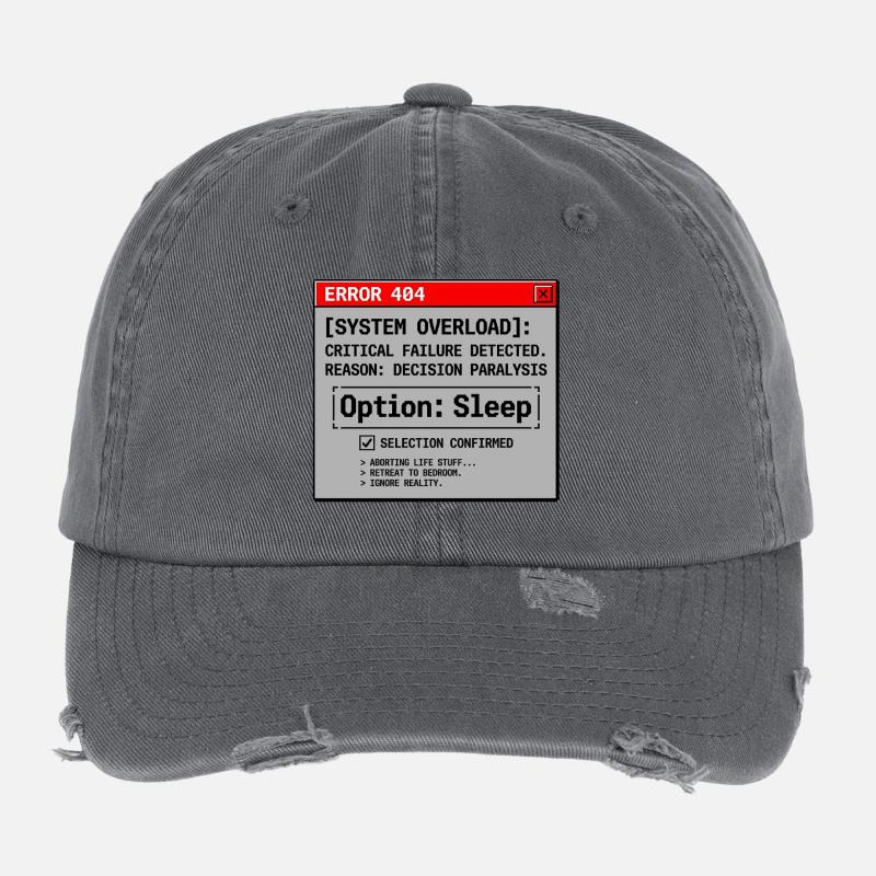 System Error Need Sleep Flexfit Vintage Destroyed Cap