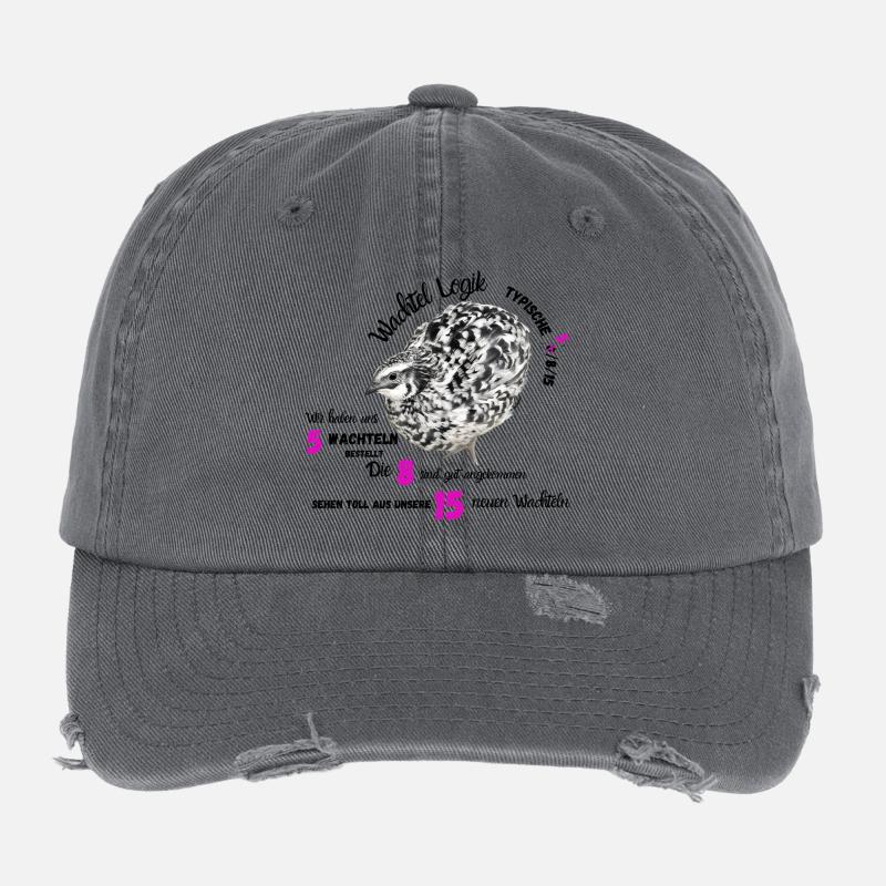 Wachtel mit Neonzahlen und lustigen Spruch Flexfit Vintage Destroyed Cap