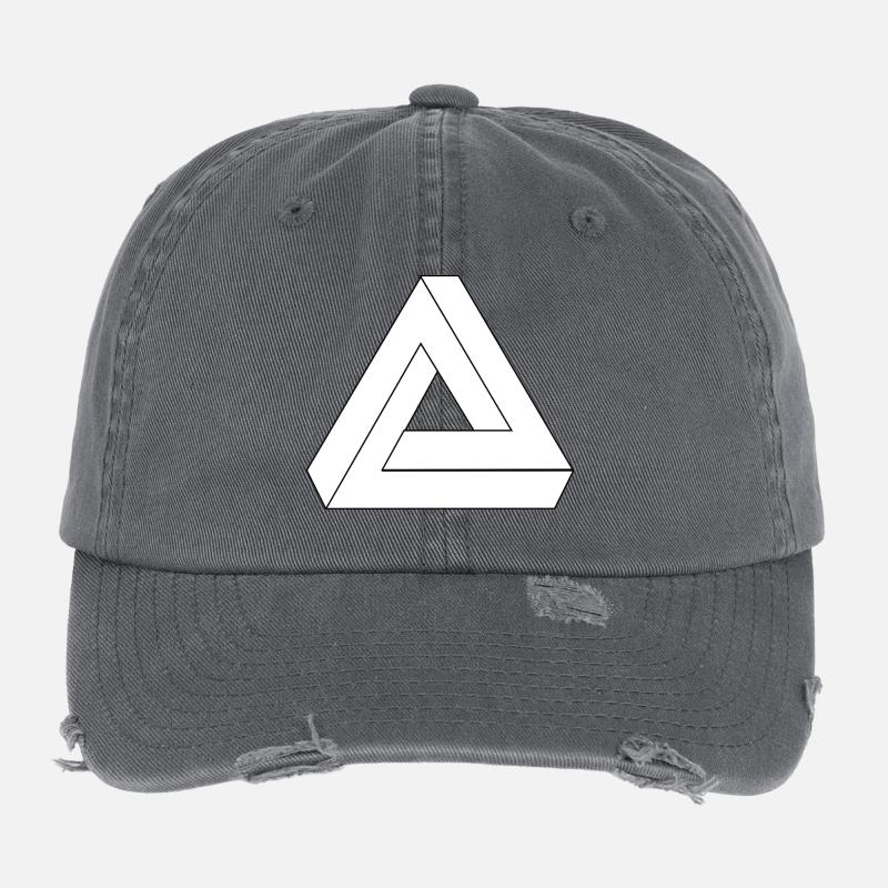 Illusion optique symbole de l'infini Triangle Casquette vintage effet usé Flexfit