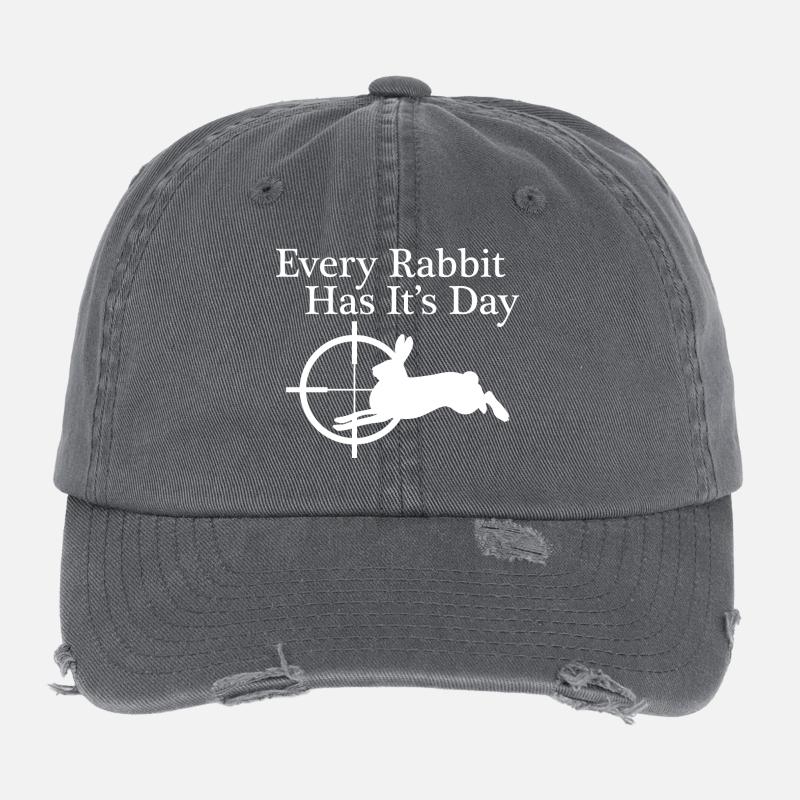 Jagd, Jäger, Halali, Geschenk, Hase, Kaninchen Flexfit Vintage Destroyed Cap