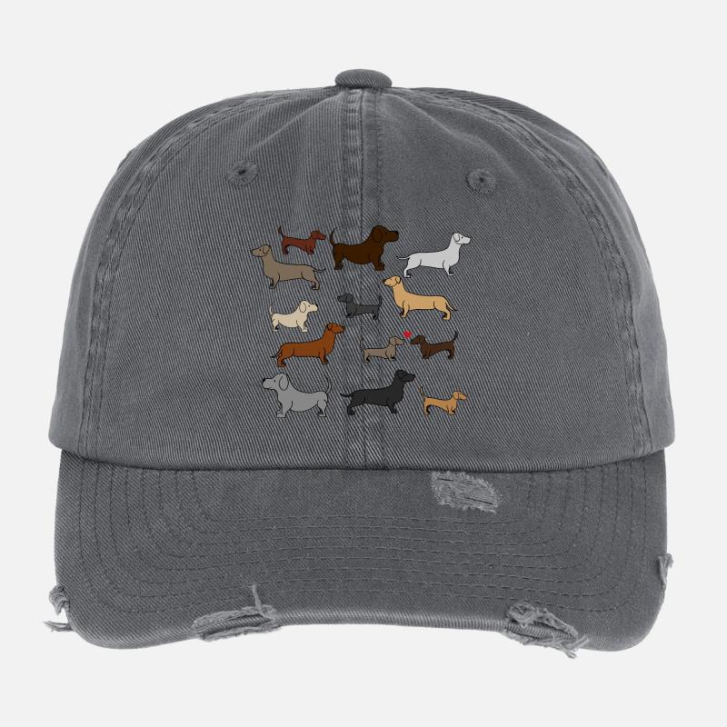 super süße Dackel , Geschenkidee Flexfit Vintage Destroyed Cap
