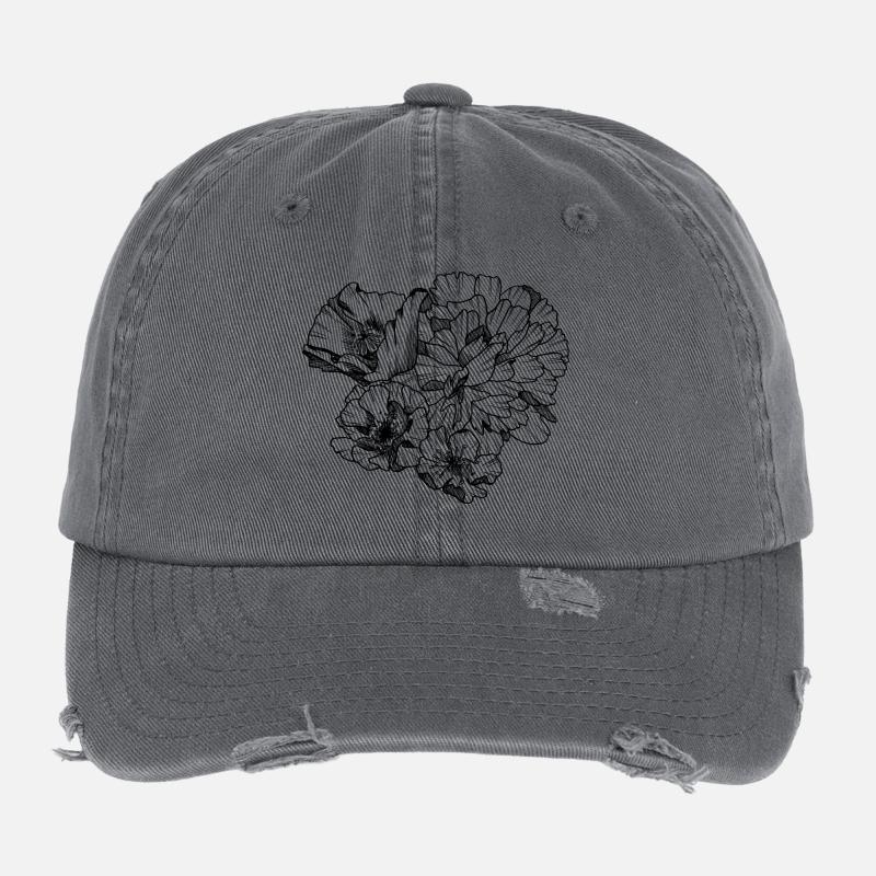Engraved flowers Flexfit Vintage Destroyed Cap