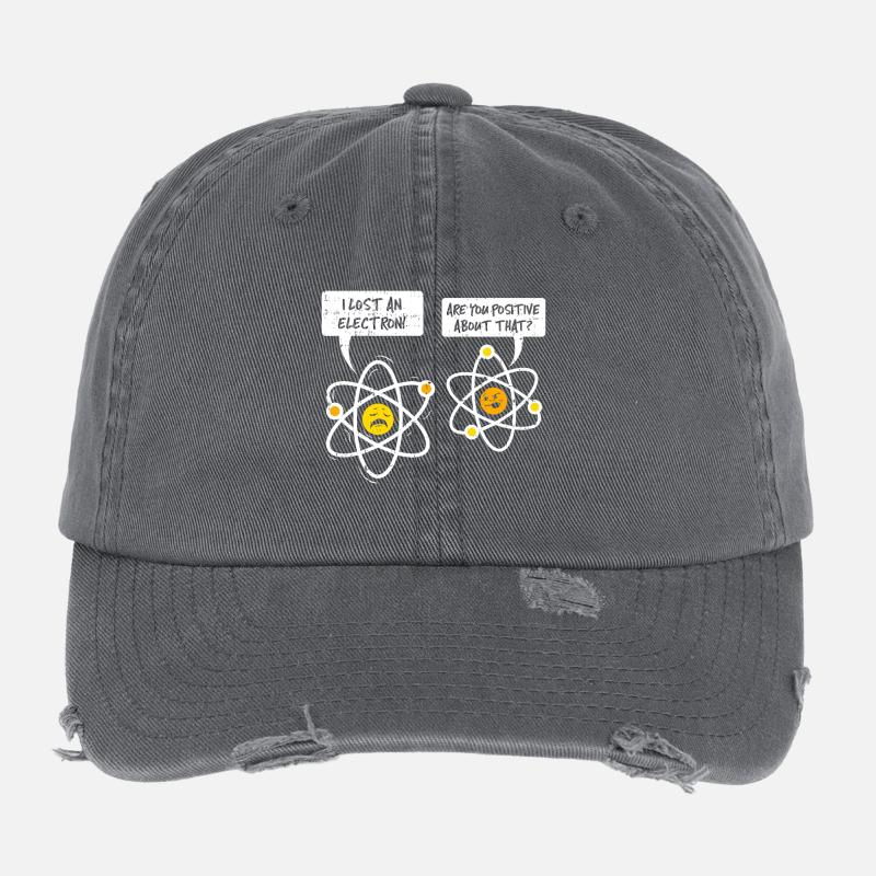 LUSTIGER ATOM WITZ | WITZIG POSITIV ELEKTRON NERD Flexfit Vintage Destroyed Cap