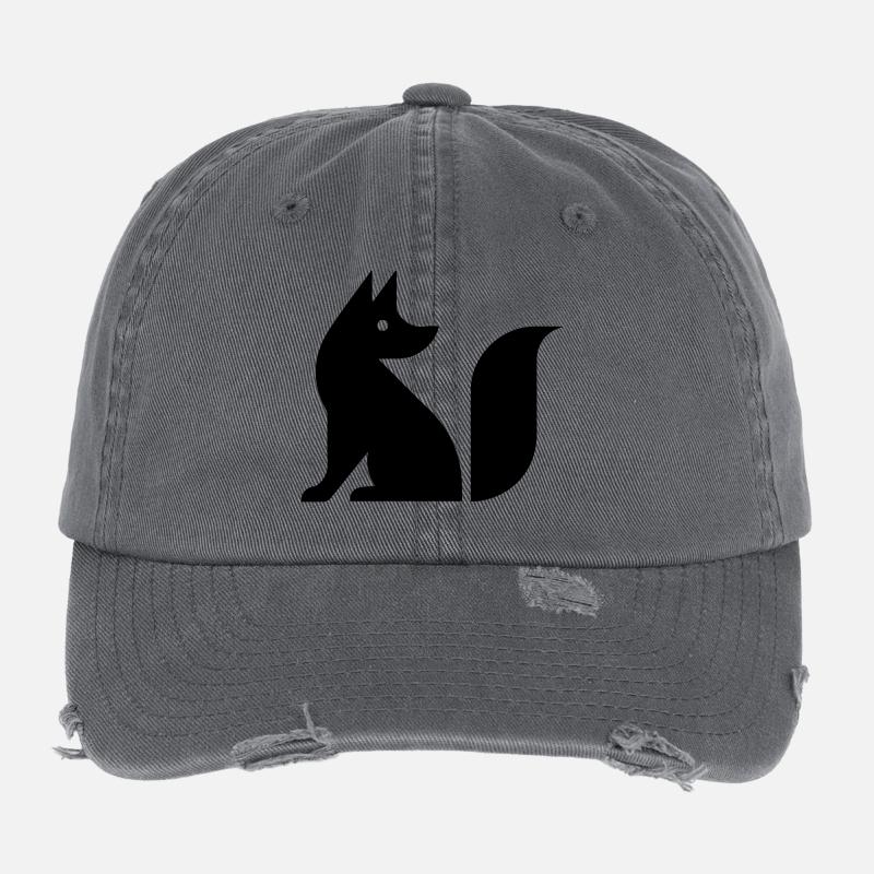 Illustration de renard mignon Casquette vintage effet usé Flexfit