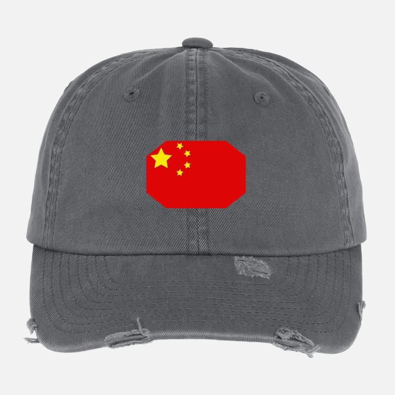 Drapeau de la Chine Casquette vintage effet usé Flexfit