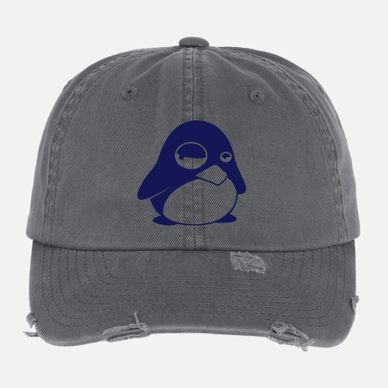 TUX Pinguin, LINUX v2.0 Flexfit Vintage Destroyed Cap