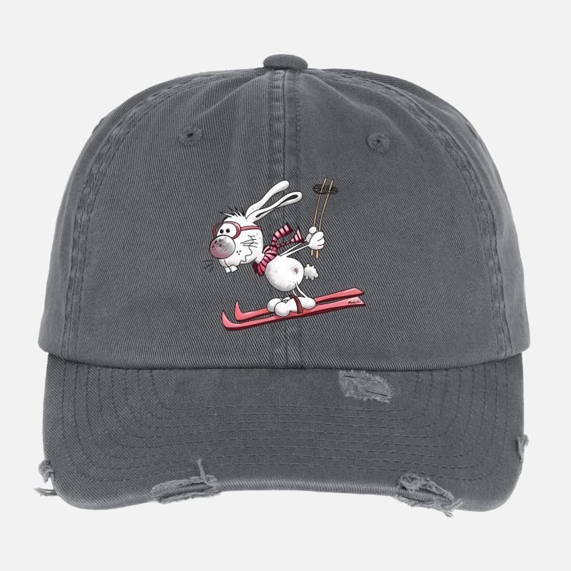 Hase auf der Piste Flexfit Vintage Destroyed Cap