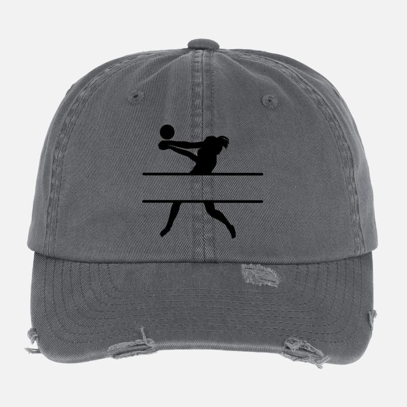 Shadow image of volleyball player with player Flexfit Vintage Destroyed Cap