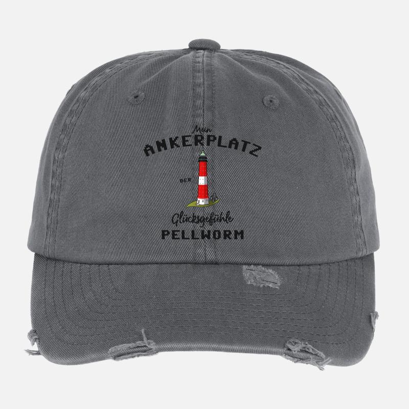 Pellworm, Ankerplatz Glücksgefühle, Leuchtturm Flexfit Vintage Destroyed Cap