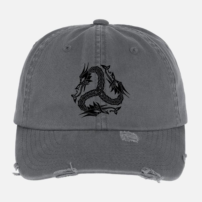 Celtic Black Hydra Flexfit Vintage Destroyed Cap