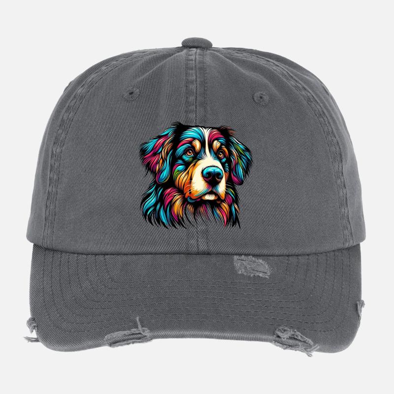 Bernese Swiss Mountain Dog Large Shepherd Dog Flexfit Vintage Destroyed Cap
