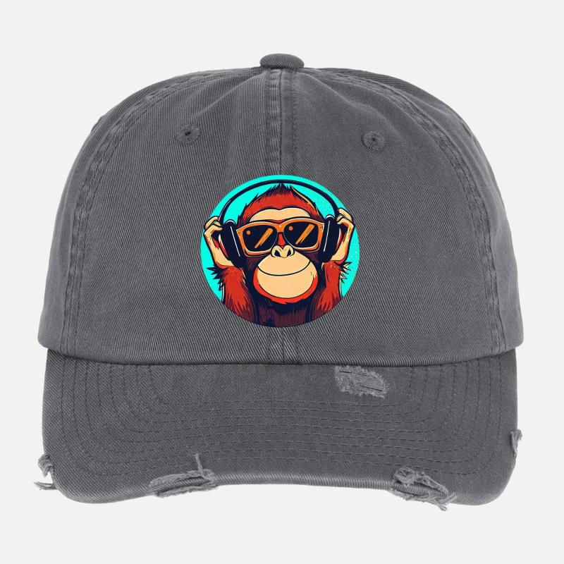 Singe Casquette vintage effet usé Flexfit