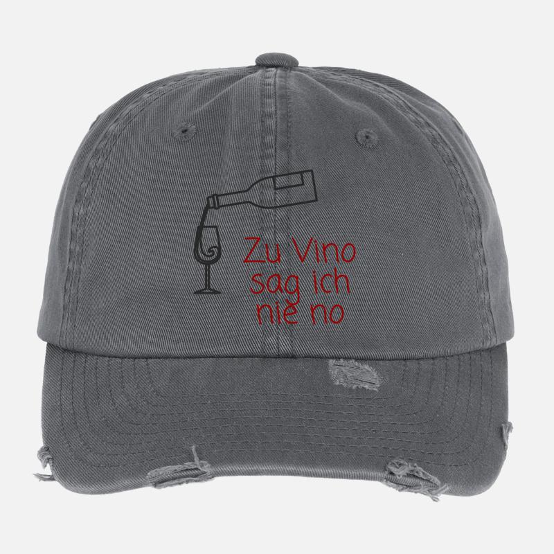 Wine and Wine Enjoyment Humor Design Flexfit Vintage Destroyed Cap
