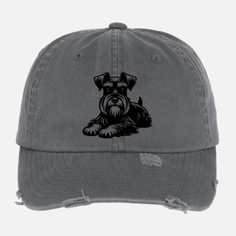 Schnauzer nain Casquette vintage effet usé Flexfit