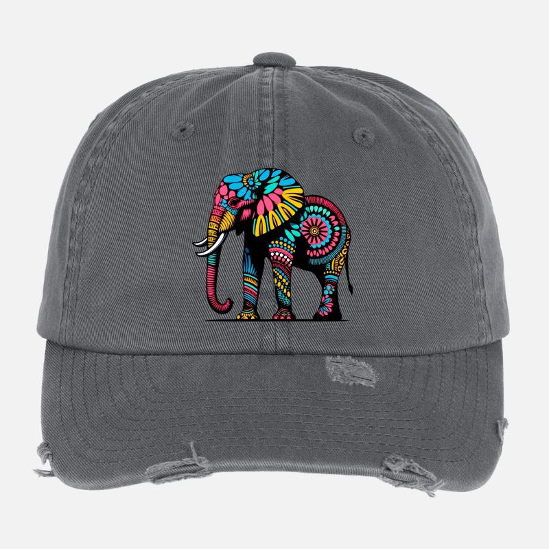 Éléphant Casquette vintage effet usé Flexfit