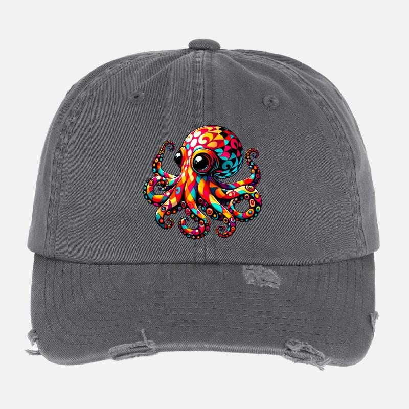 Pieuvre Casquette vintage effet usé Flexfit