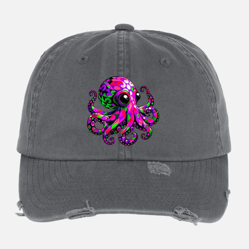 Octopus Flexfit Vintage Destroyed Cap