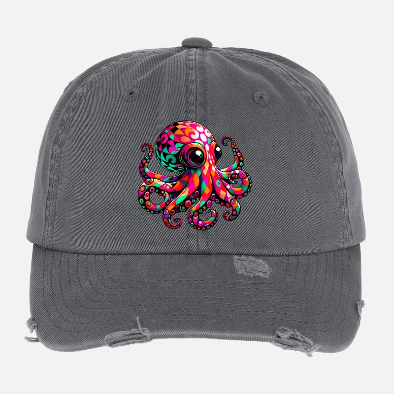 Pieuvre Casquette vintage effet usé Flexfit