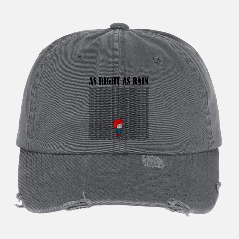 As_right_as_rain_black Flexfit Vintage Destroyed Cap
