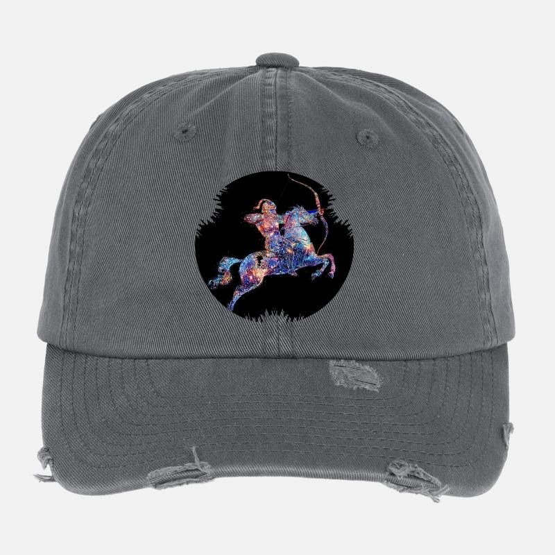 Geometric constellation Sagittarius Flexfit Vintage Destroyed Cap