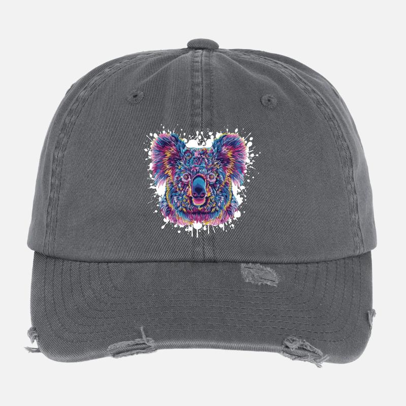 Koala Farbklecks Flexfit Vintage Destroyed Cap