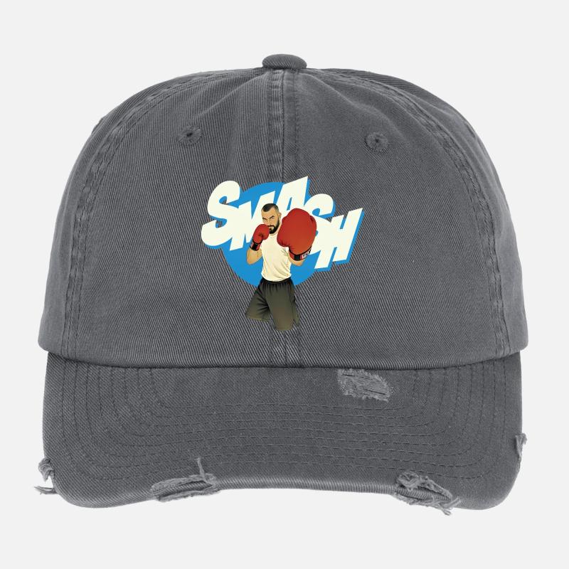 SMASH MAN – nette Leute - Flexfit Vintage Destroyed Cap - Dunkelgrau