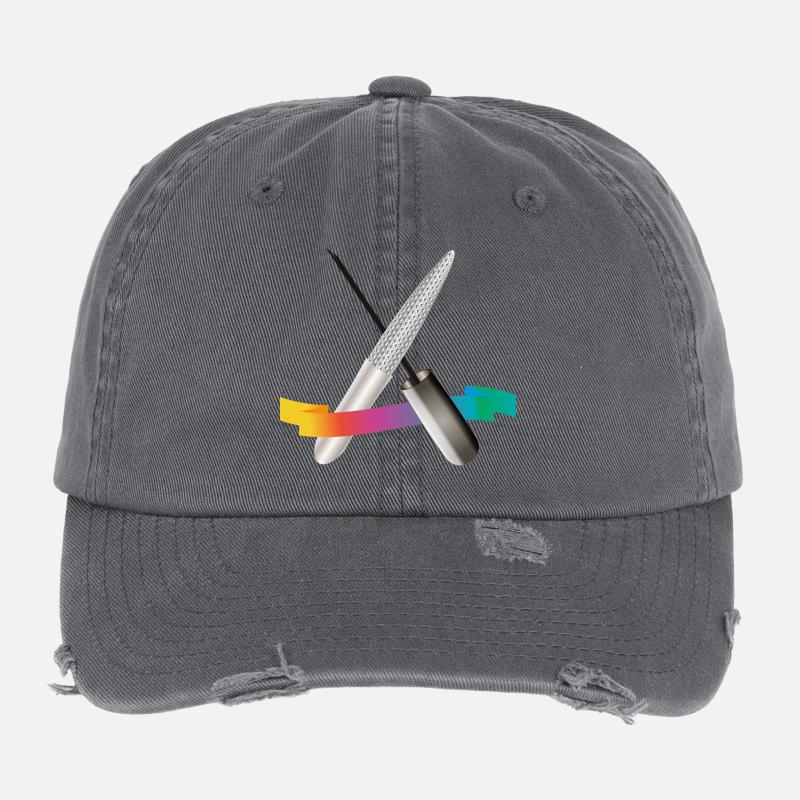 Outils de manucure avec illustration dégradée Casquette vintage effet usé Flexfit