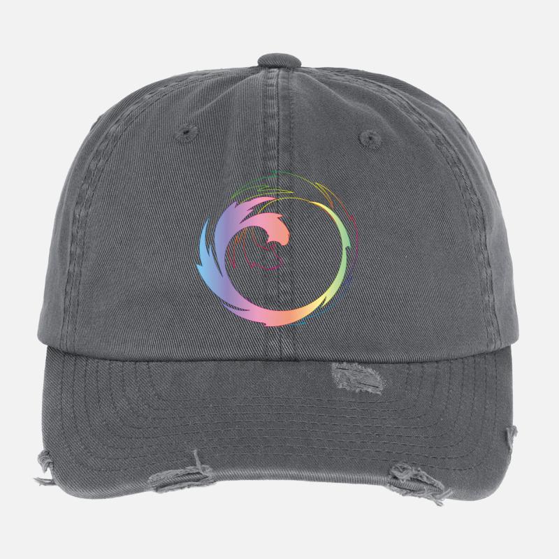 Roue chromatique créative comme cadre de design dynamique Casquette vintage effet usé Flexfit