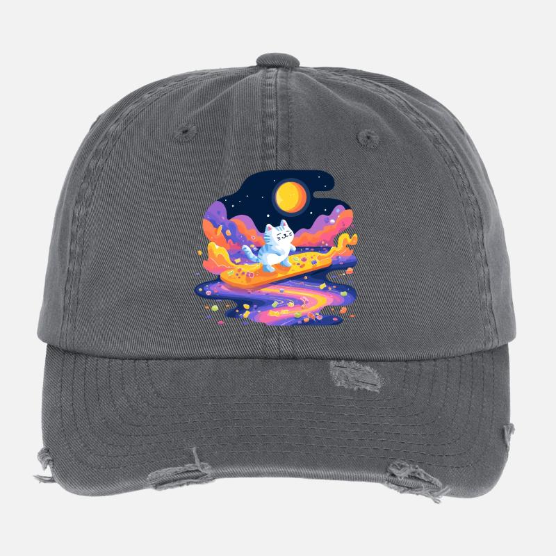 Cats on sugar stream Flexfit Vintage Destroyed Cap