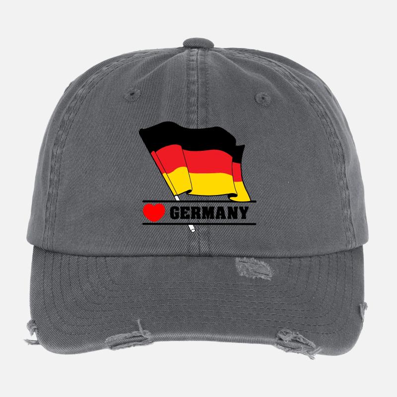 Drapeau allemand avec cœur Casquette vintage effet usé Flexfit