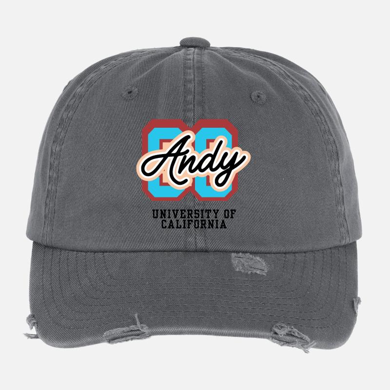 Emblème universitaire rétro Andy Casquette vintage effet usé Flexfit