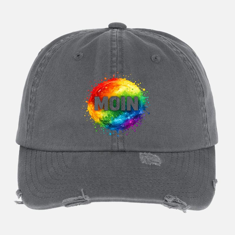 Moin im Regenbogenwasserfall Flexfit Vintage Destroyed Cap