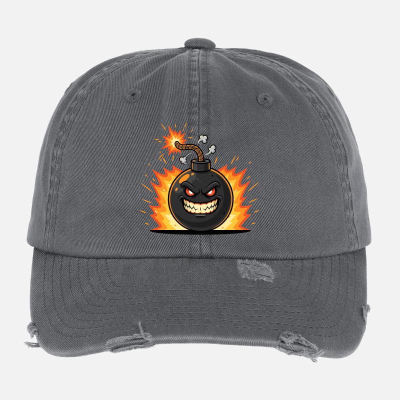 Explosive Grin Bomb Flexfit Vintage Destroyed Cap