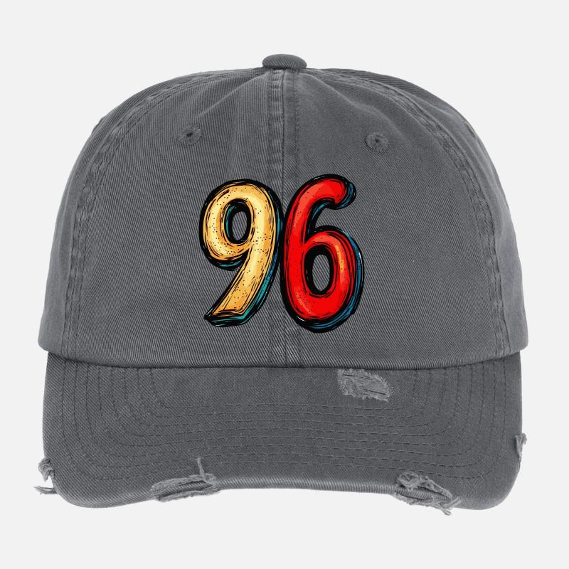 96 Nombre Coloré Casquette vintage effet usé Flexfit