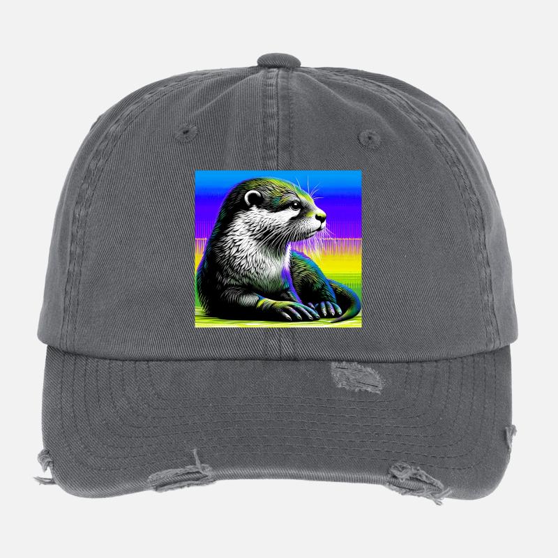otter Flexfit Vintage Destroyed Cap