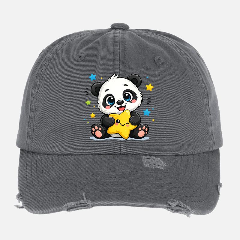 Panda Star Friend Casquette vintage effet usé Flexfit