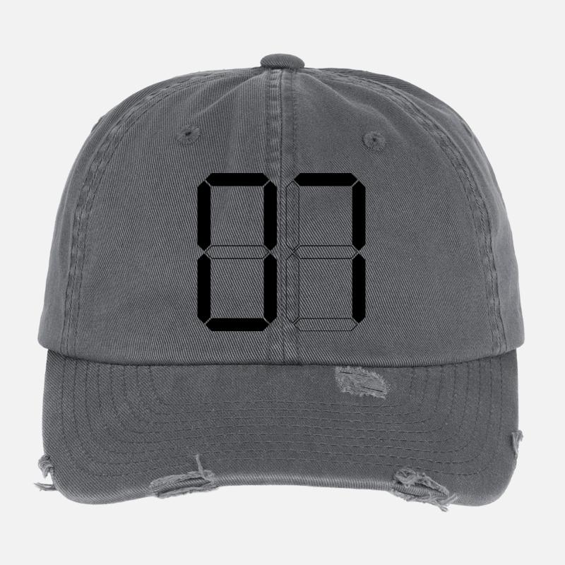 NUMMER 07 Null Sieben Geburtstag Geschenk Digital Flexfit Vintage Destroyed Cap