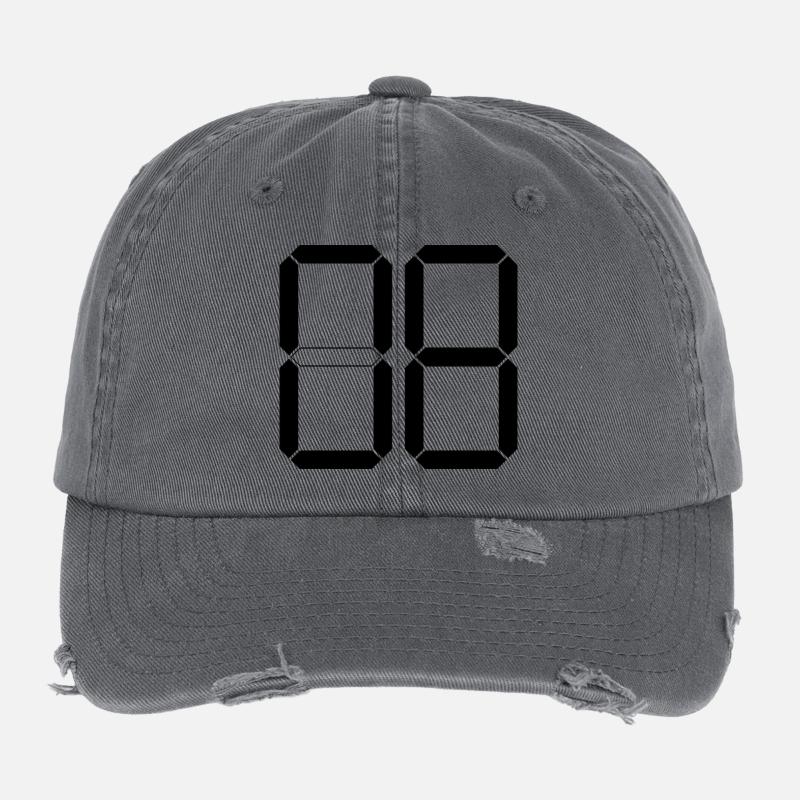 NUMMER 08 Null Acht Geburtstag Geschenk Digital Flexfit Vintage Destroyed Cap