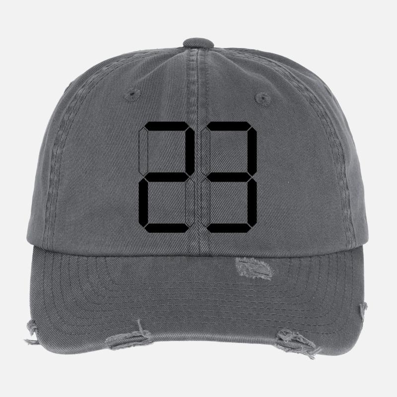 NUMBER 23 Twenty-Three Basket Gift Digital Flexfit Vintage Destroyed Cap