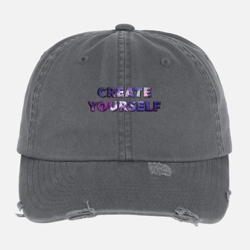 CREATE YOURSELF UNIVERSE Flexfit Vintage Destroyed Cap