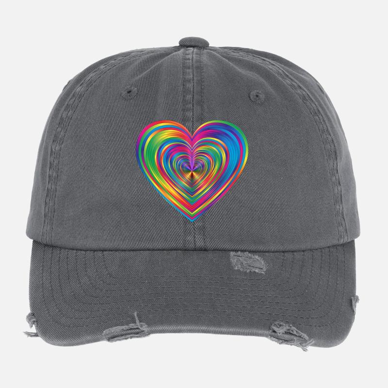 Regenbogen herz Flexfit Vintage Destroyed Cap